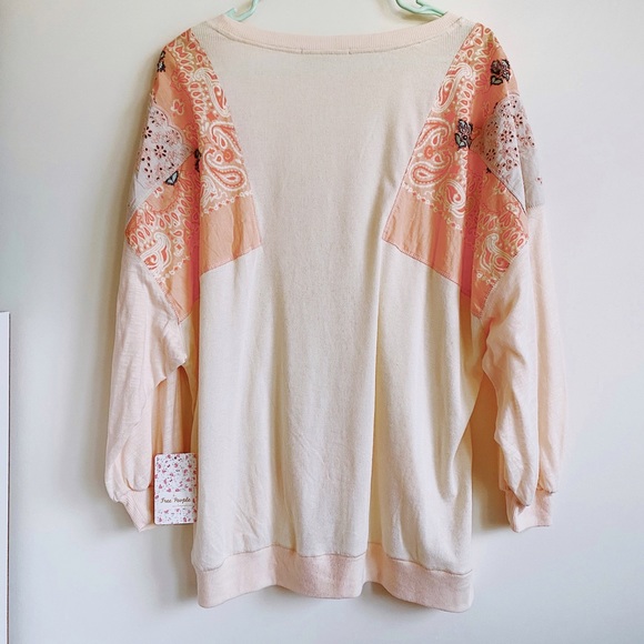 Free People Feelin' It Patch Alabaster Combo Shirt - Picture 5 of 14
